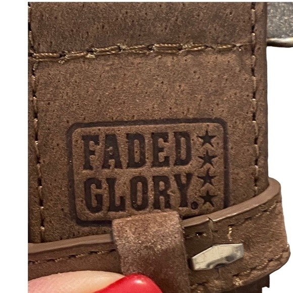 Faded Glory belt Women’s southwestern leather belt faux turquoise buckle - Picture 5 of 9